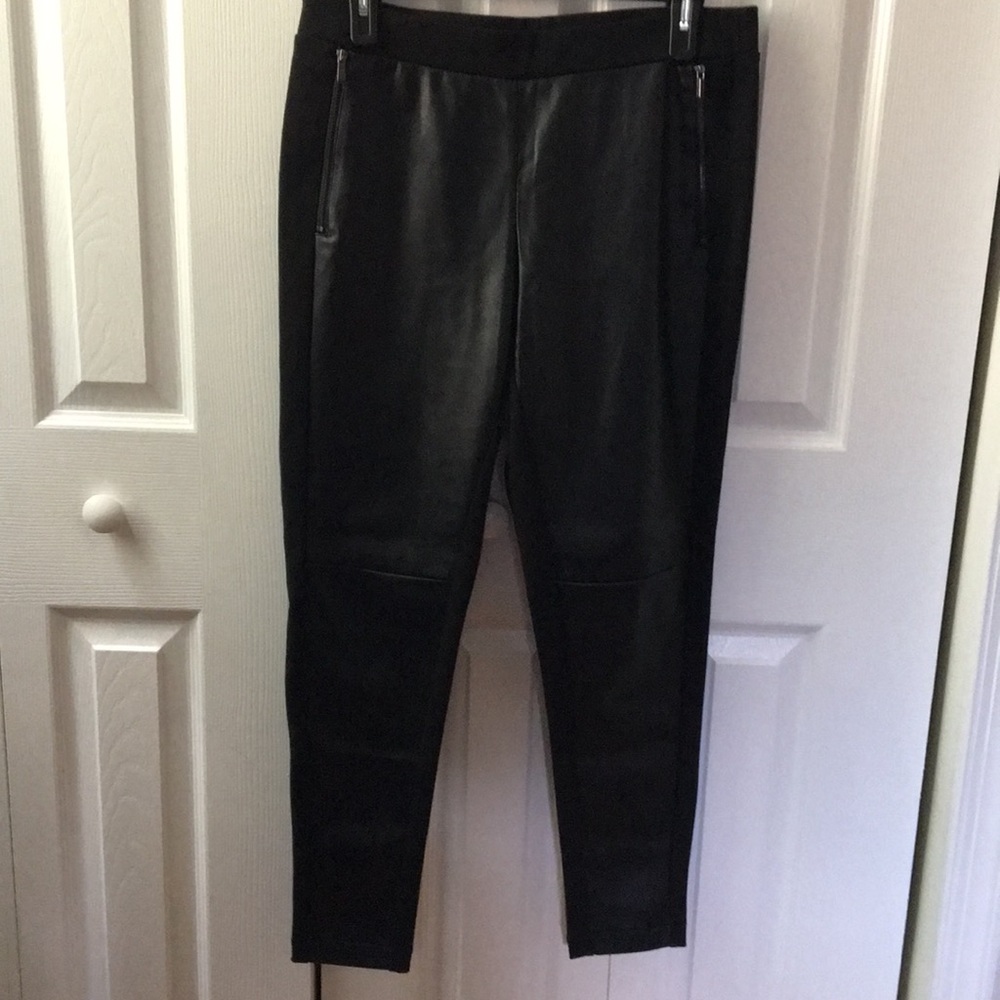 Rafaella Faux- Leather Front Panel Leggings